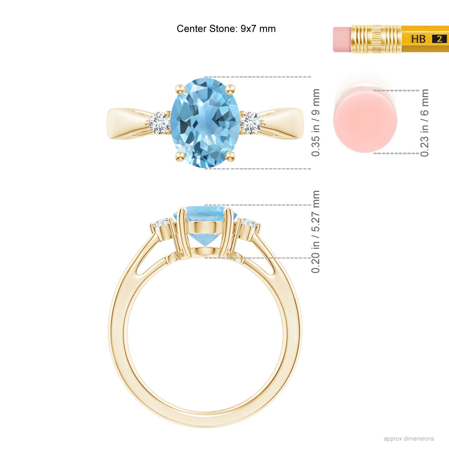 A - Swiss Blue Topaz / 2.32 CT / 14 KT Yellow Gold