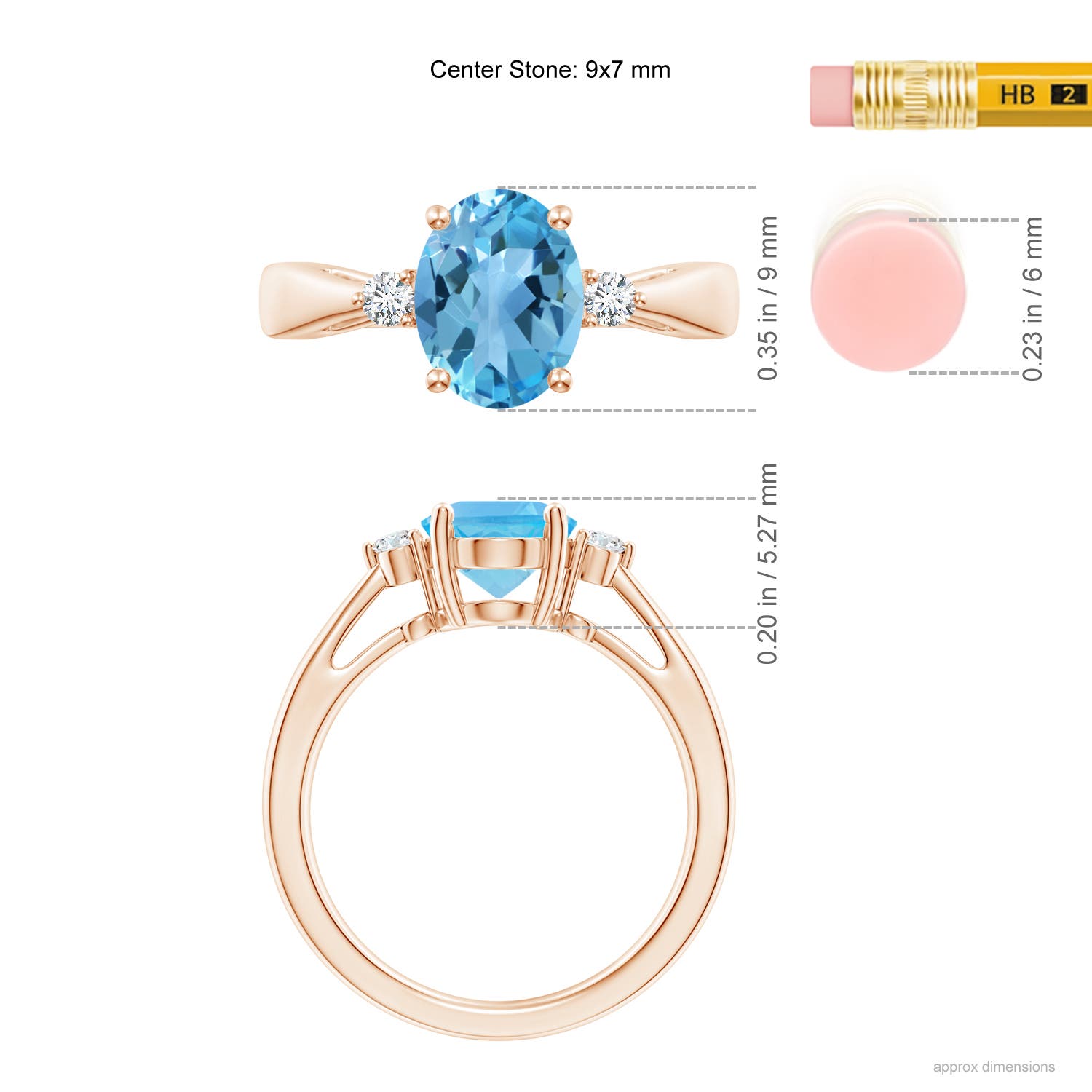 AA - Swiss Blue Topaz / 2.32 CT / 14 KT Rose Gold