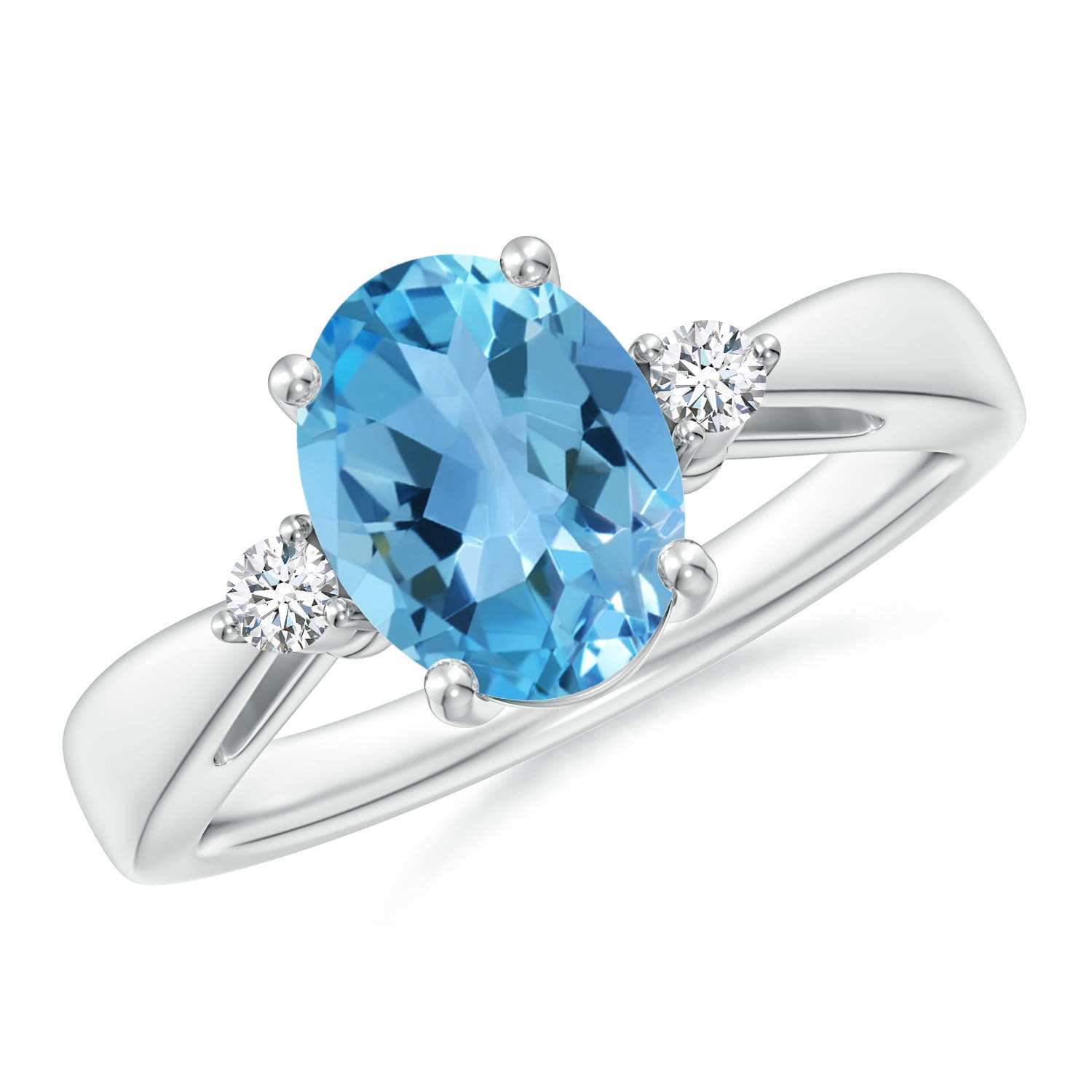 AA - Swiss Blue Topaz / 2.32 CT / 14 KT White Gold