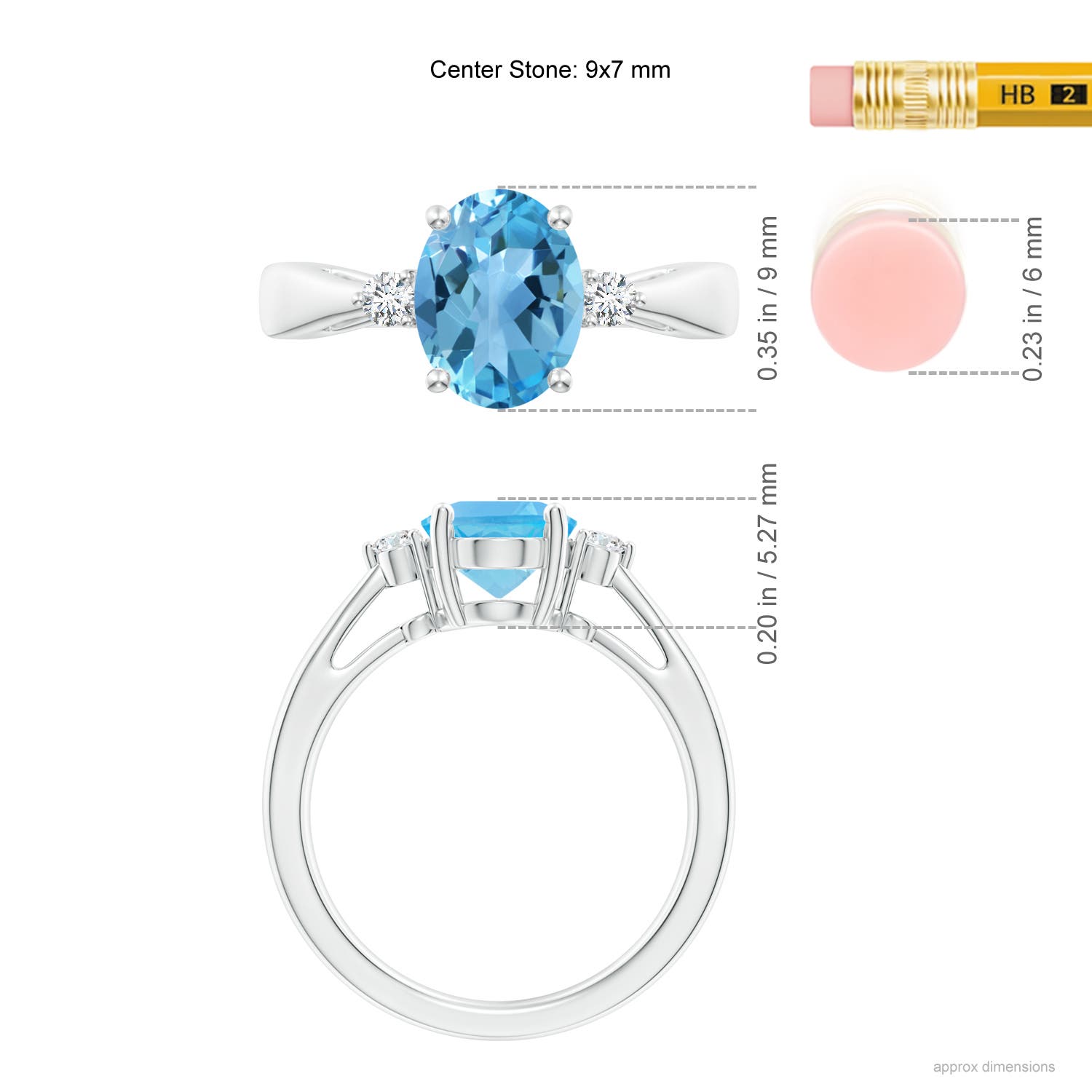 AA - Swiss Blue Topaz / 2.32 CT / 14 KT White Gold