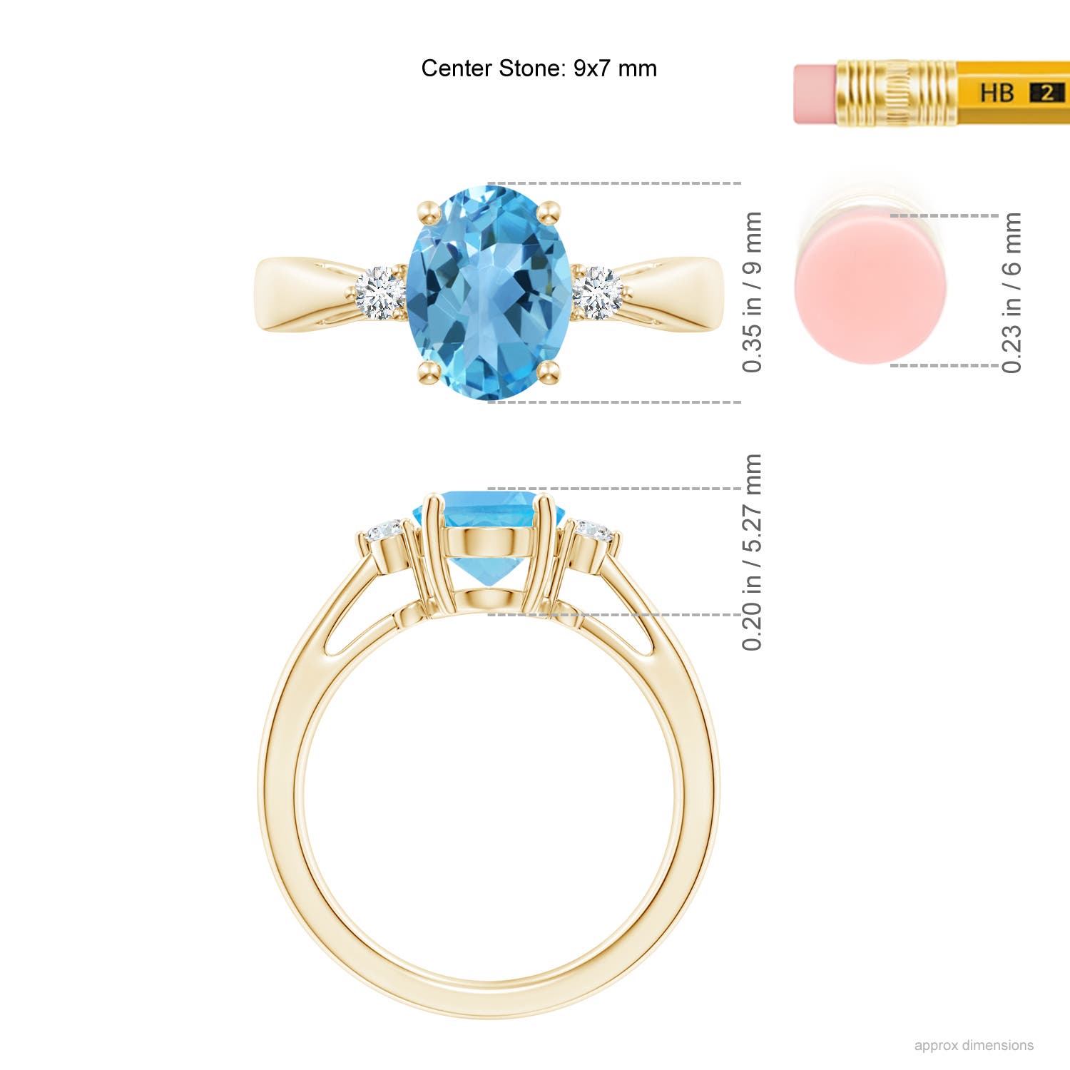 AA - Swiss Blue Topaz / 2.32 CT / 14 KT Yellow Gold