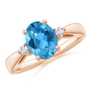 Oval AAA Swiss Blue Topaz