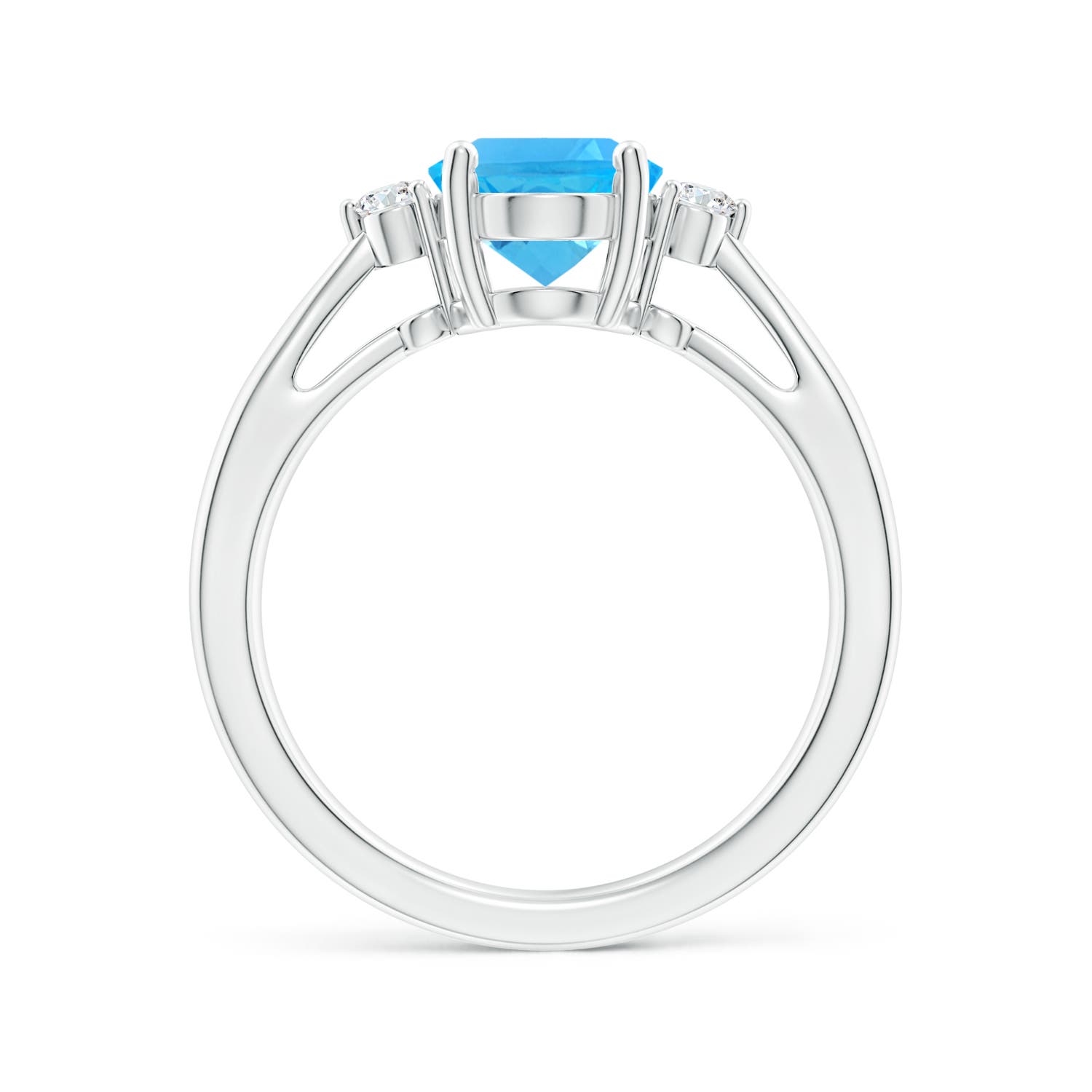 AAA - Swiss Blue Topaz / 2.32 CT / 14 KT White Gold