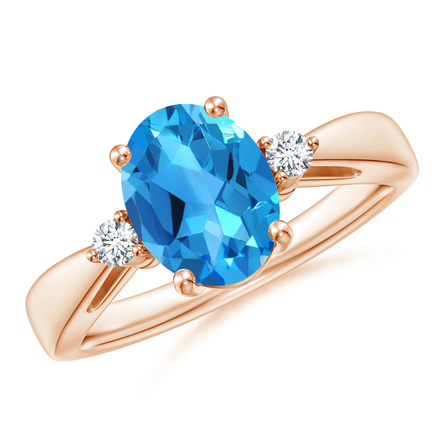 AAAA - Swiss Blue Topaz / 2.32 CT / 14 KT Rose Gold