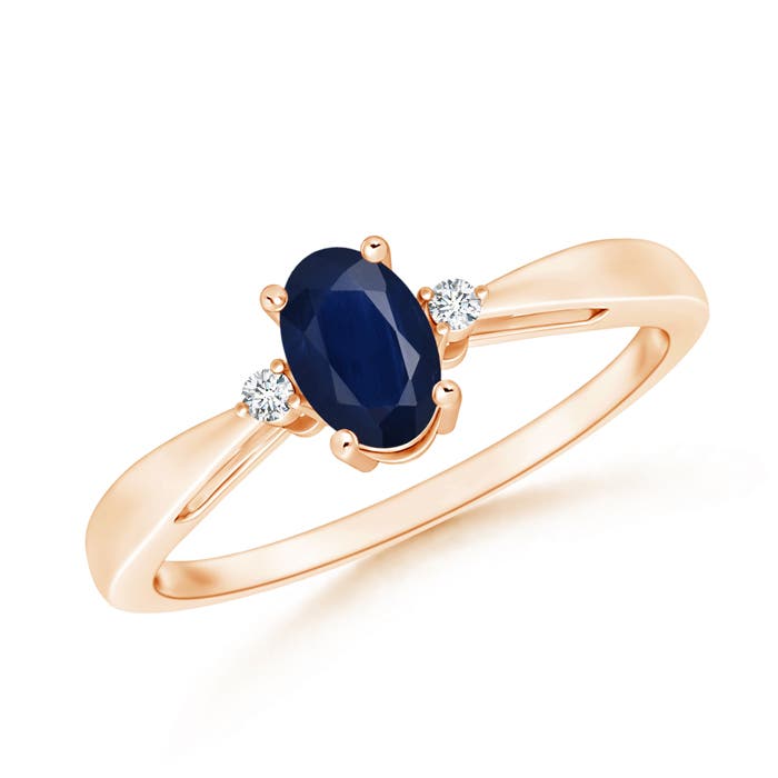 A - Blue Sapphire / 0.63 CT / 14 KT Rose Gold