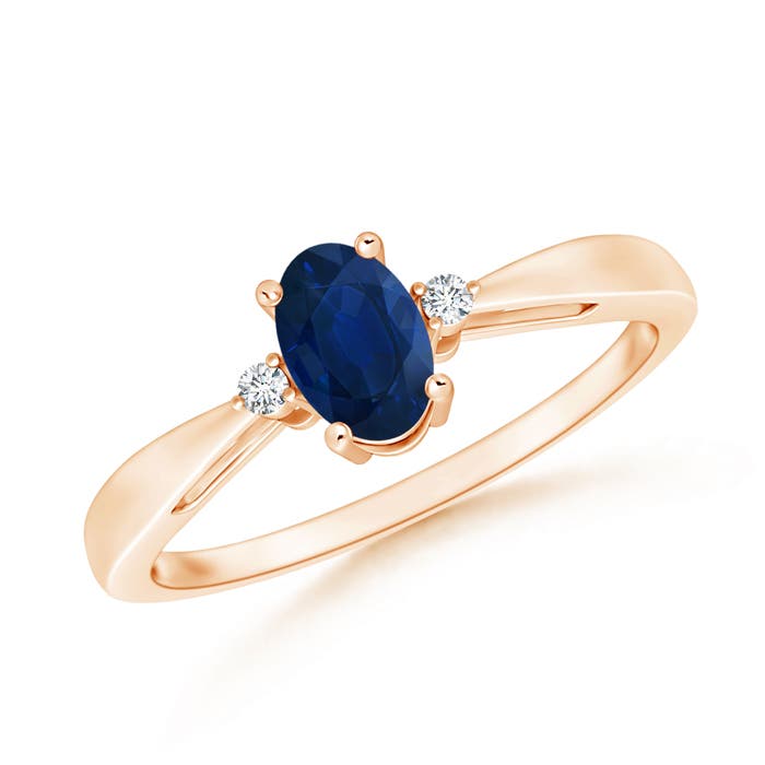 AA - Blue Sapphire / 0.63 CT / 14 KT Rose Gold