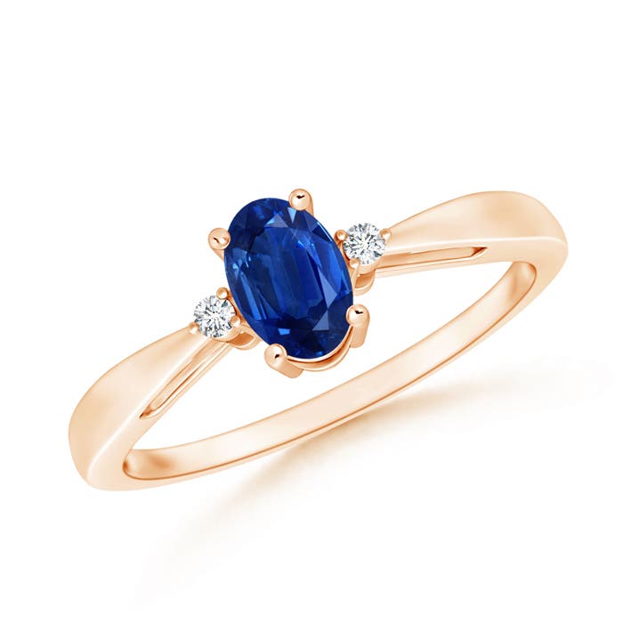 AAA - Blue Sapphire / 0.63 CT / 14 KT Rose Gold