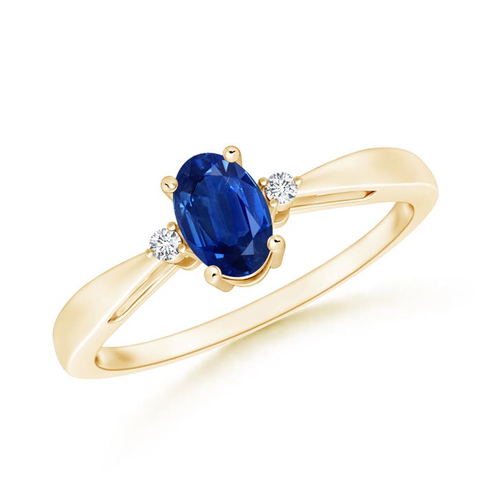 AAA - Blue Sapphire / 0.63 CT / 14 KT Yellow Gold