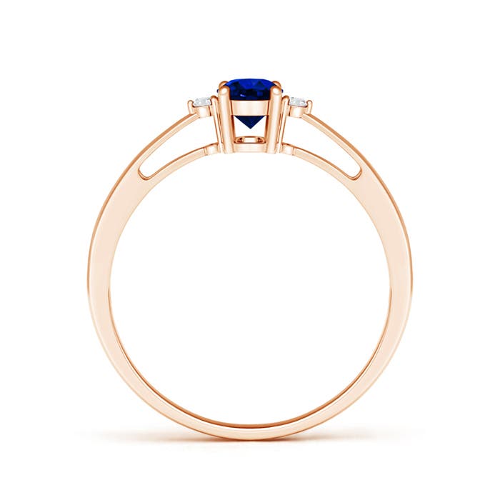 AAAA - Blue Sapphire / 0.63 CT / 14 KT Rose Gold