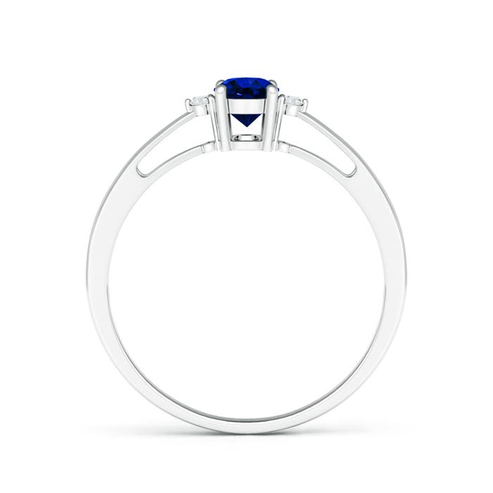 AAAA - Blue Sapphire / 0.63 CT / 14 KT White Gold