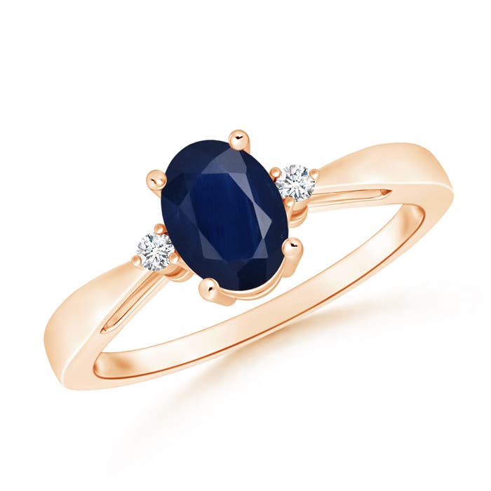 A - Blue Sapphire / 0.89 CT / 14 KT Rose Gold