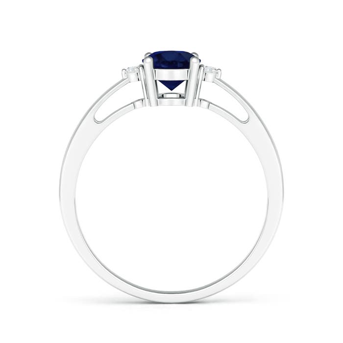 A - Blue Sapphire / 0.89 CT / 14 KT White Gold