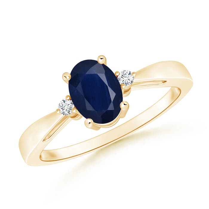 A - Blue Sapphire / 0.89 CT / 14 KT Yellow Gold