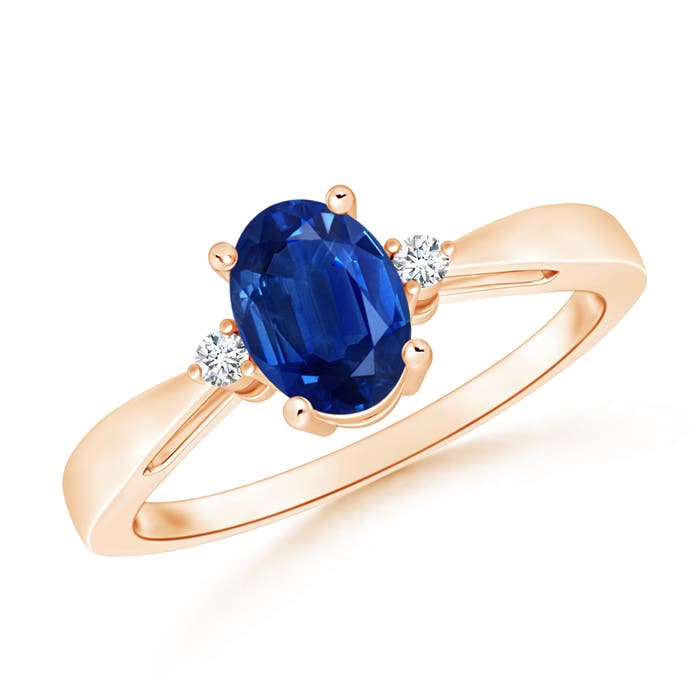 AAA - Blue Sapphire / 0.89 CT / 14 KT Rose Gold