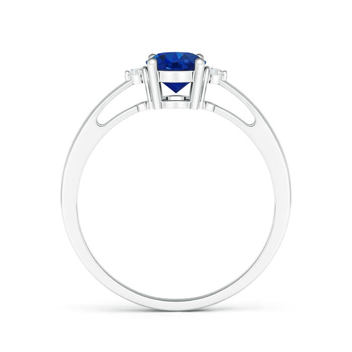 AAA - Blue Sapphire / 0.89 CT / 14 KT White Gold