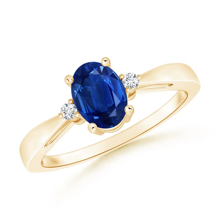 AAA - Blue Sapphire / 0.89 CT / 14 KT Yellow Gold