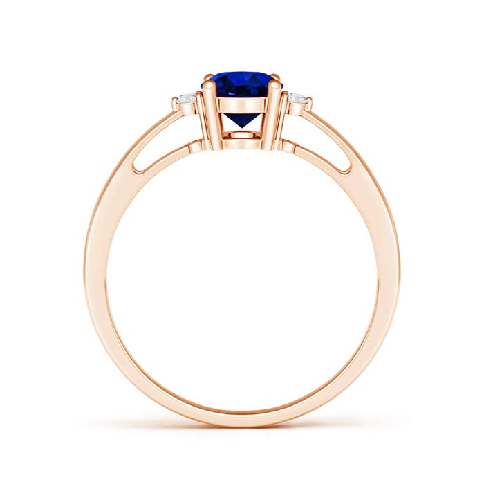 AAAA - Blue Sapphire / 0.89 CT / 14 KT Rose Gold