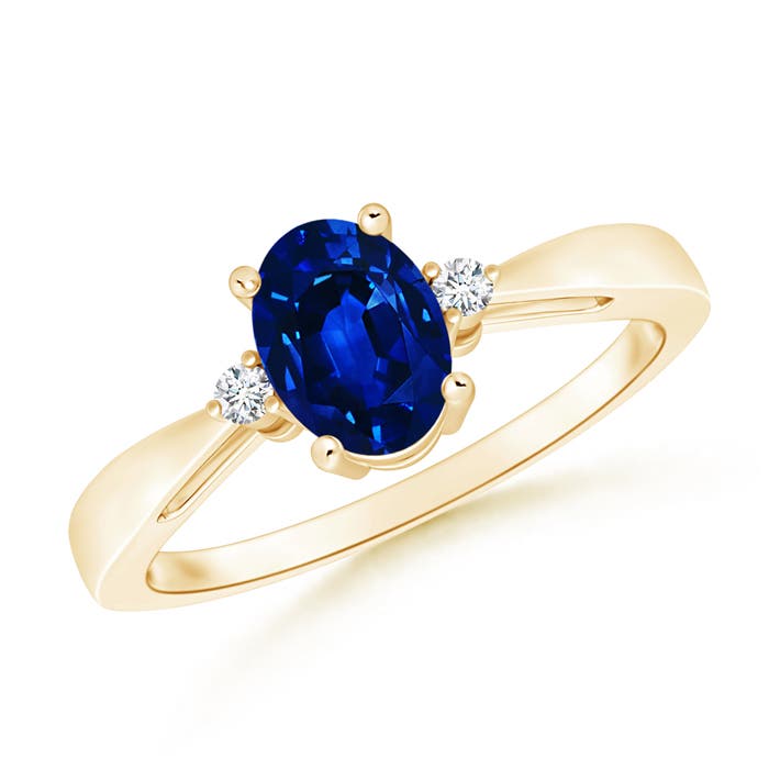 AAAA - Blue Sapphire / 0.89 CT / 14 KT Yellow Gold