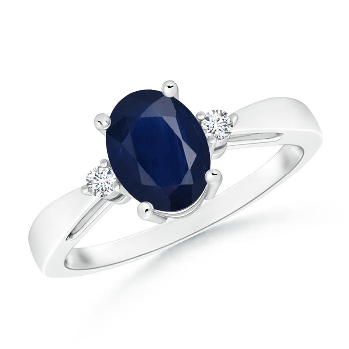 A - Blue Sapphire / 1.61 CT / 14 KT White Gold