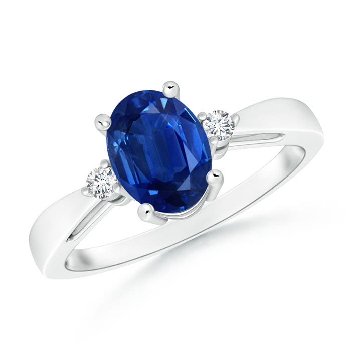 AAA - Blue Sapphire / 1.61 CT / 14 KT White Gold