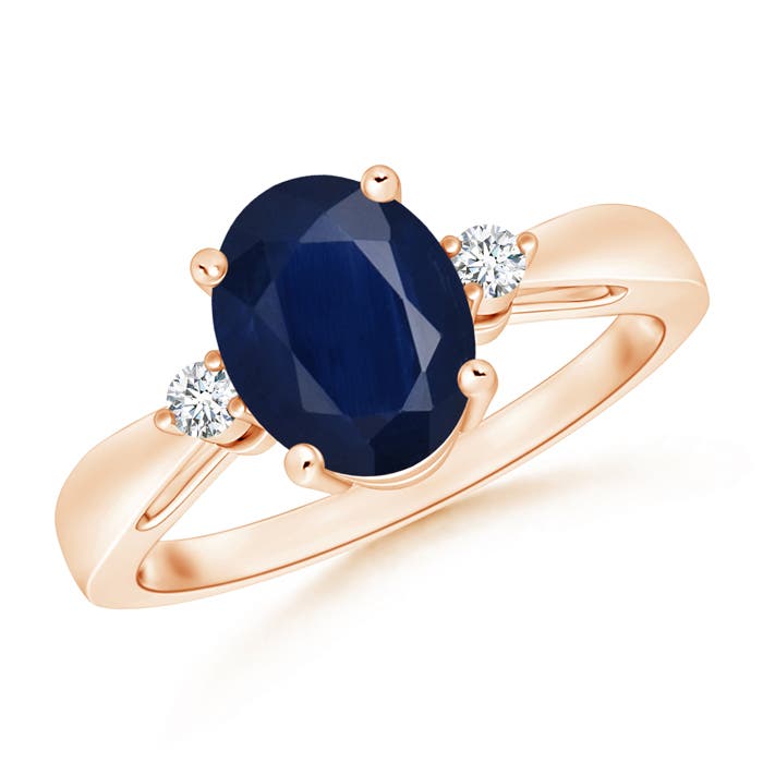 A - Blue Sapphire / 2.07 CT / 14 KT Rose Gold