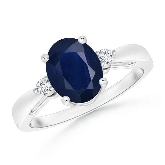 A - Blue Sapphire / 2.07 CT / 14 KT White Gold