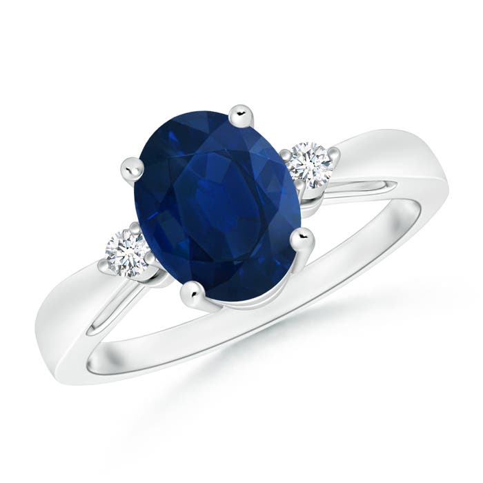 AA - Blue Sapphire / 2.07 CT / 14 KT White Gold