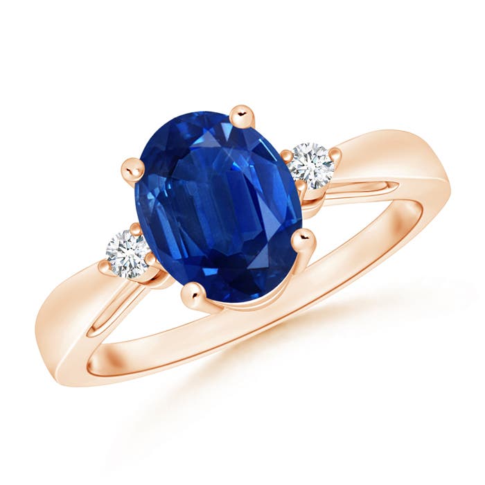 AAA - Blue Sapphire / 2.07 CT / 14 KT Rose Gold