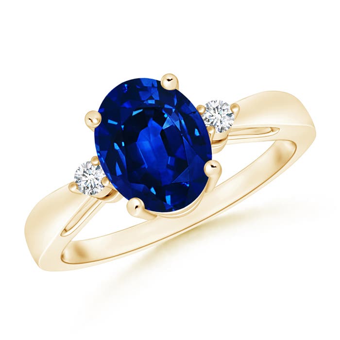 AAAA - Blue Sapphire / 2.07 CT / 14 KT Yellow Gold