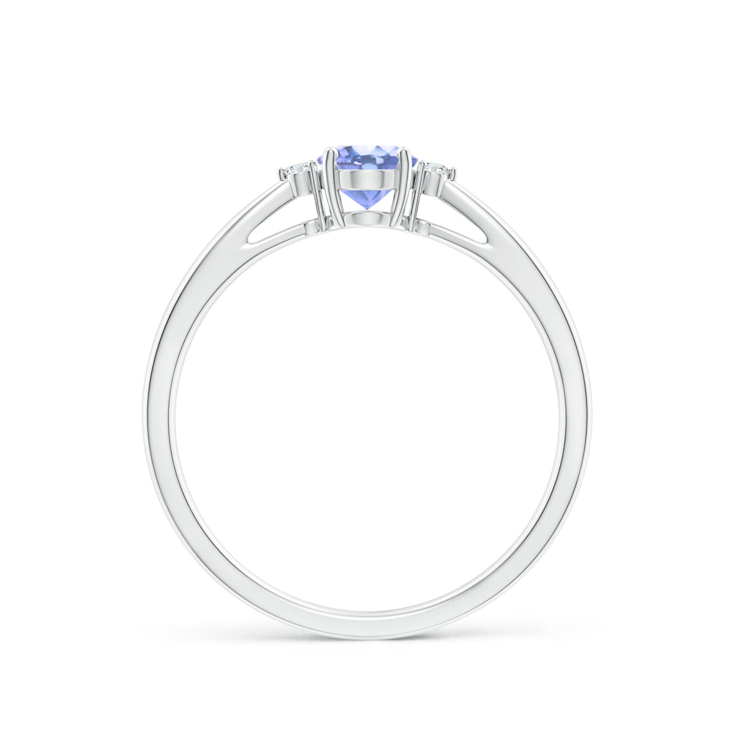 A - Tanzanite / 0.48 CT / 14 KT White Gold