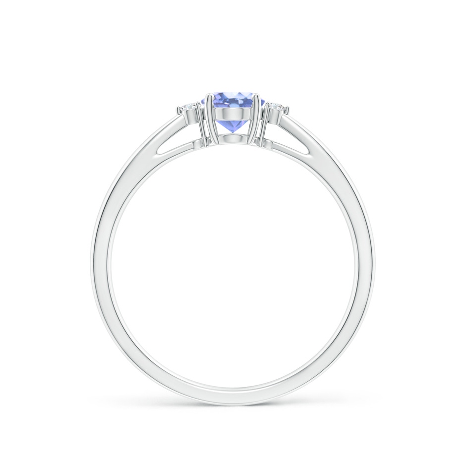 6x4mm A Tapered Shank Tanzanite Solitaire Ring with Diamond Accents in White Gold side 199
