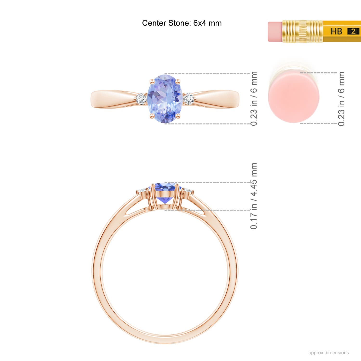 AA - Tanzanite / 0.48 CT / 14 KT Rose Gold