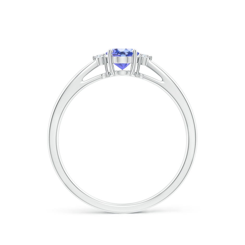 6x4mm AA Tapered Shank Tanzanite Solitaire Ring with Diamond Accents in White Gold side 199