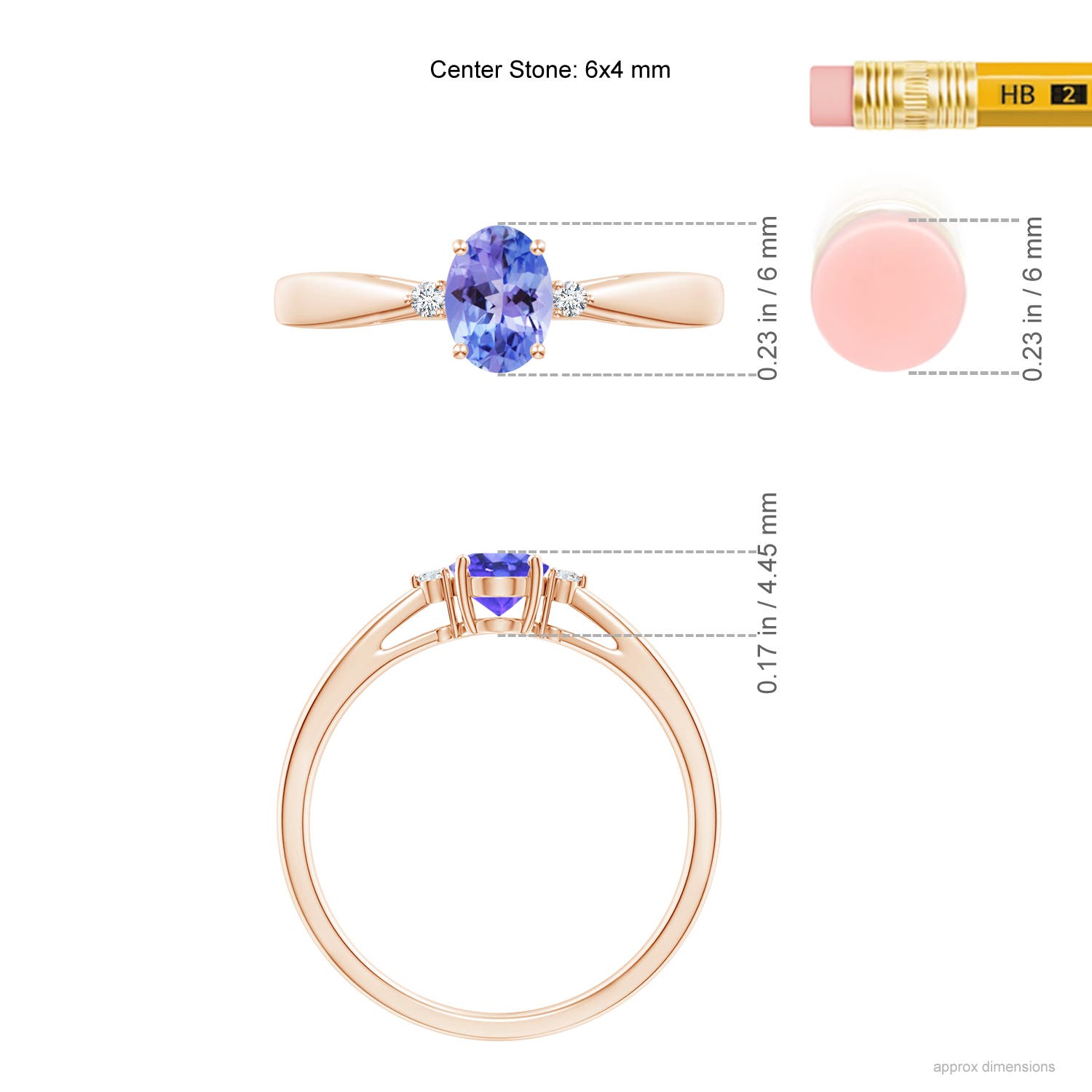 AAA - Tanzanite / 0.48 CT / 14 KT Rose Gold