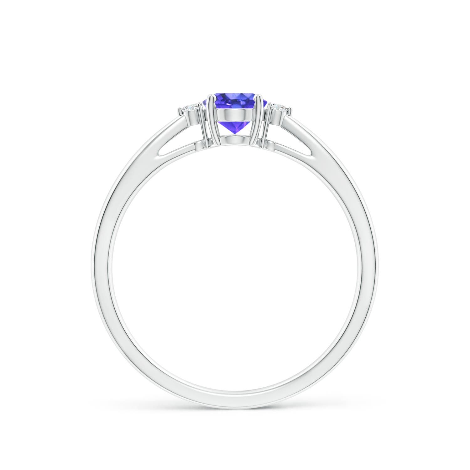 AAA - Tanzanite / 0.48 CT / 14 KT White Gold