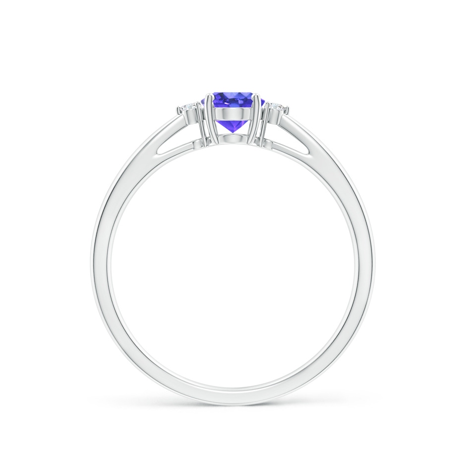6x4mm AAA Tapered Shank Tanzanite Solitaire Ring with Diamond Accents in White Gold side 199