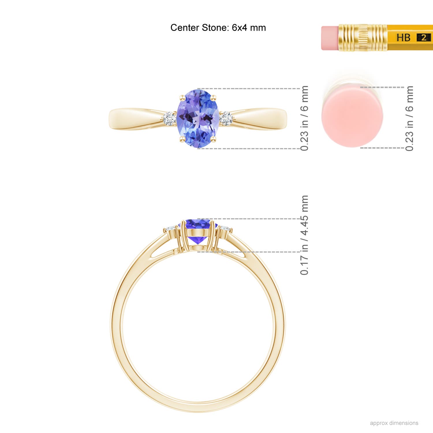 AAA - Tanzanite / 0.48 CT / 14 KT Yellow Gold