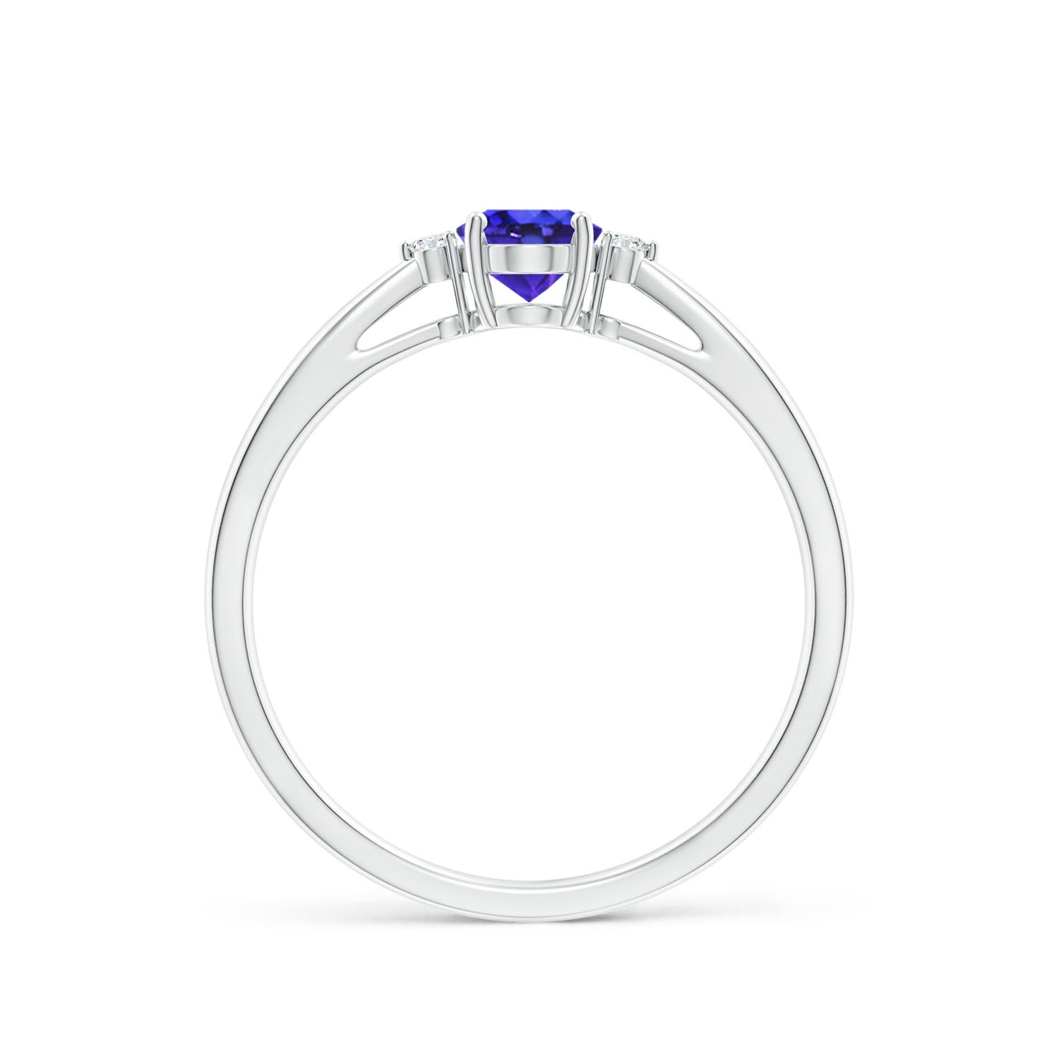 AAAA - Tanzanite / 0.48 CT / 14 KT White Gold