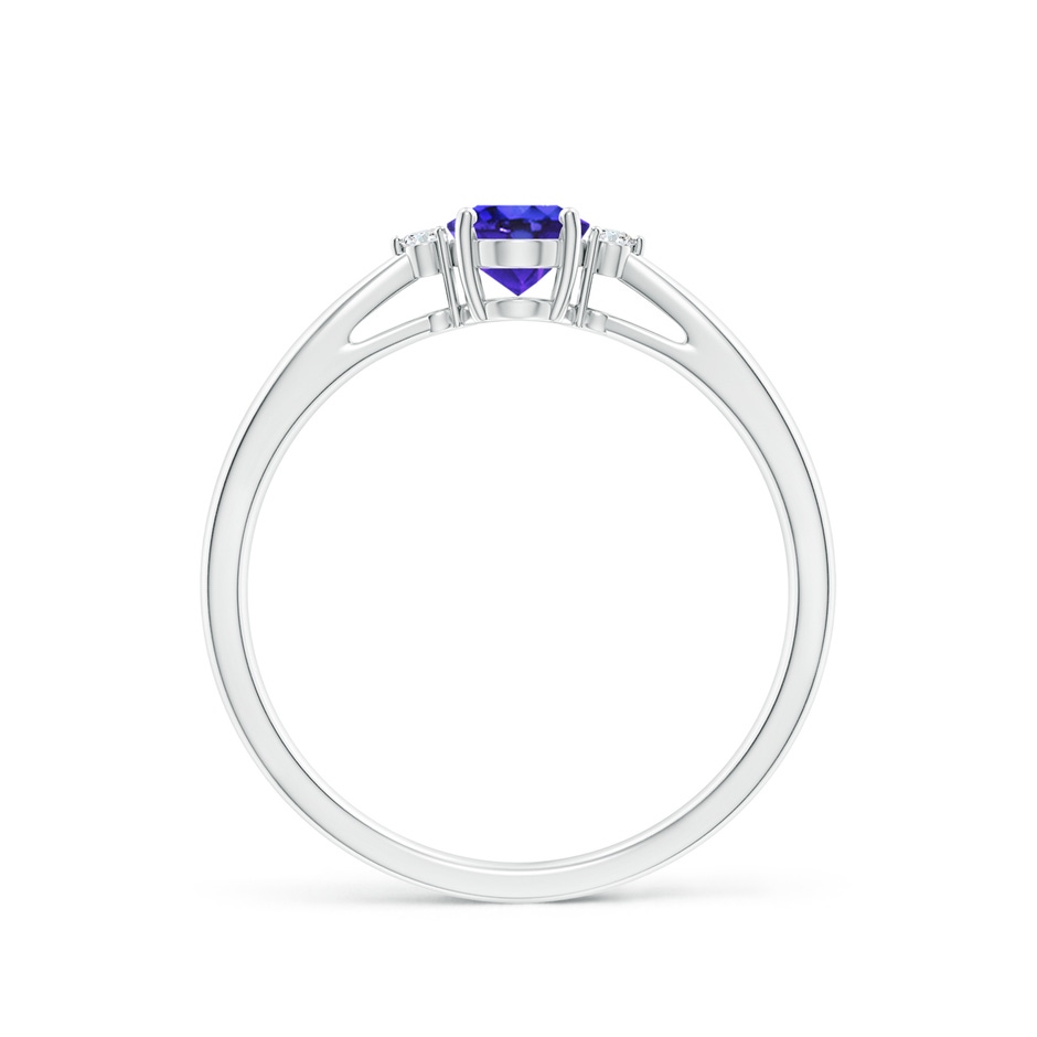 6x4mm AAAA Tapered Shank Tanzanite Solitaire Ring with Diamond Accents in White Gold side 199