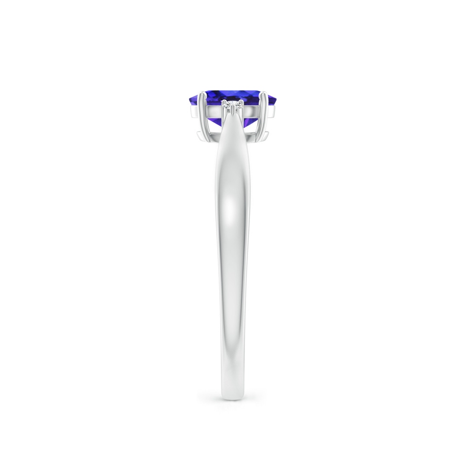 6x4mm AAAA Tapered Shank Tanzanite Solitaire Ring with Diamond Accents in White Gold side 299