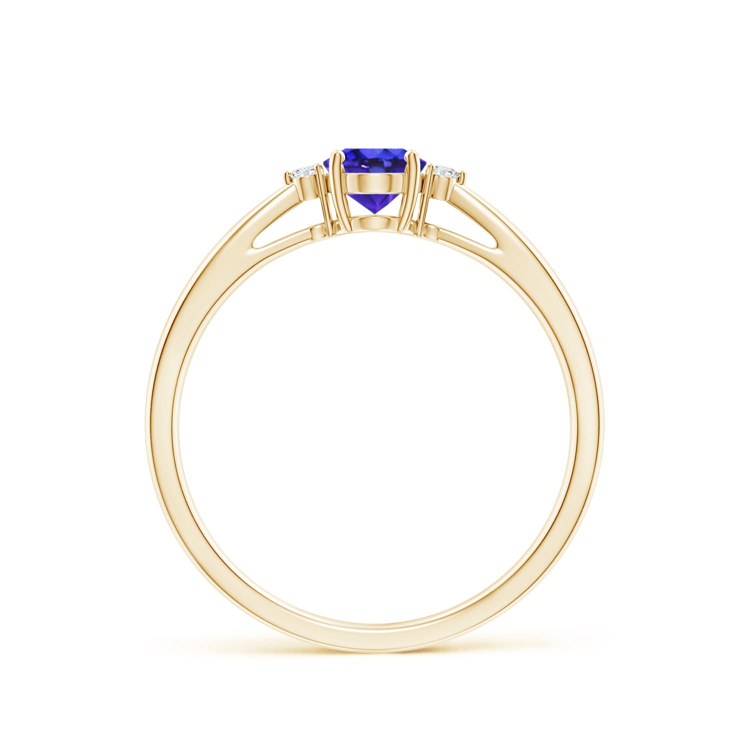 AAAA - Tanzanite / 0.48 CT / 14 KT Yellow Gold