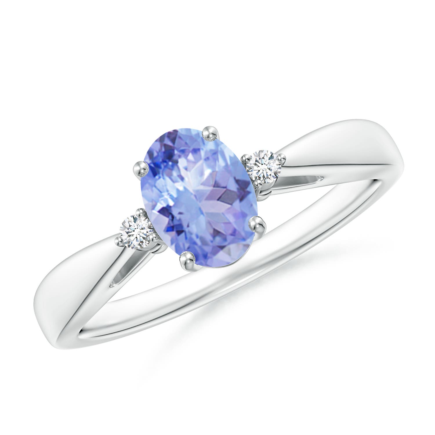 A - Tanzanite / 0.84 CT / 14 KT White Gold