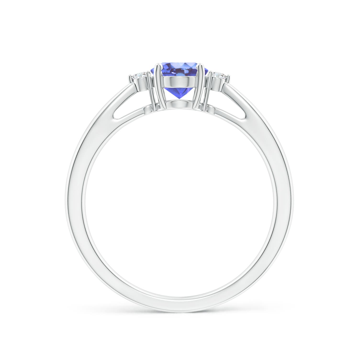 A - Tanzanite / 0.84 CT / 14 KT White Gold