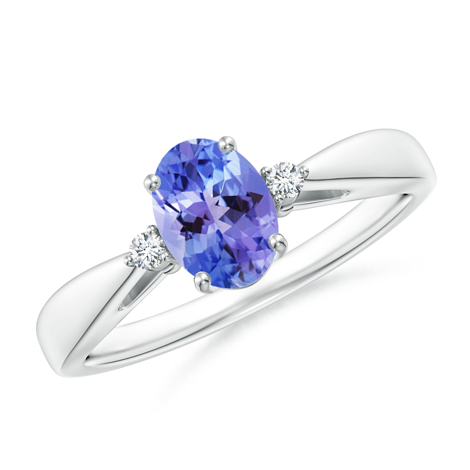 AA - Tanzanite / 0.84 CT / 14 KT White Gold