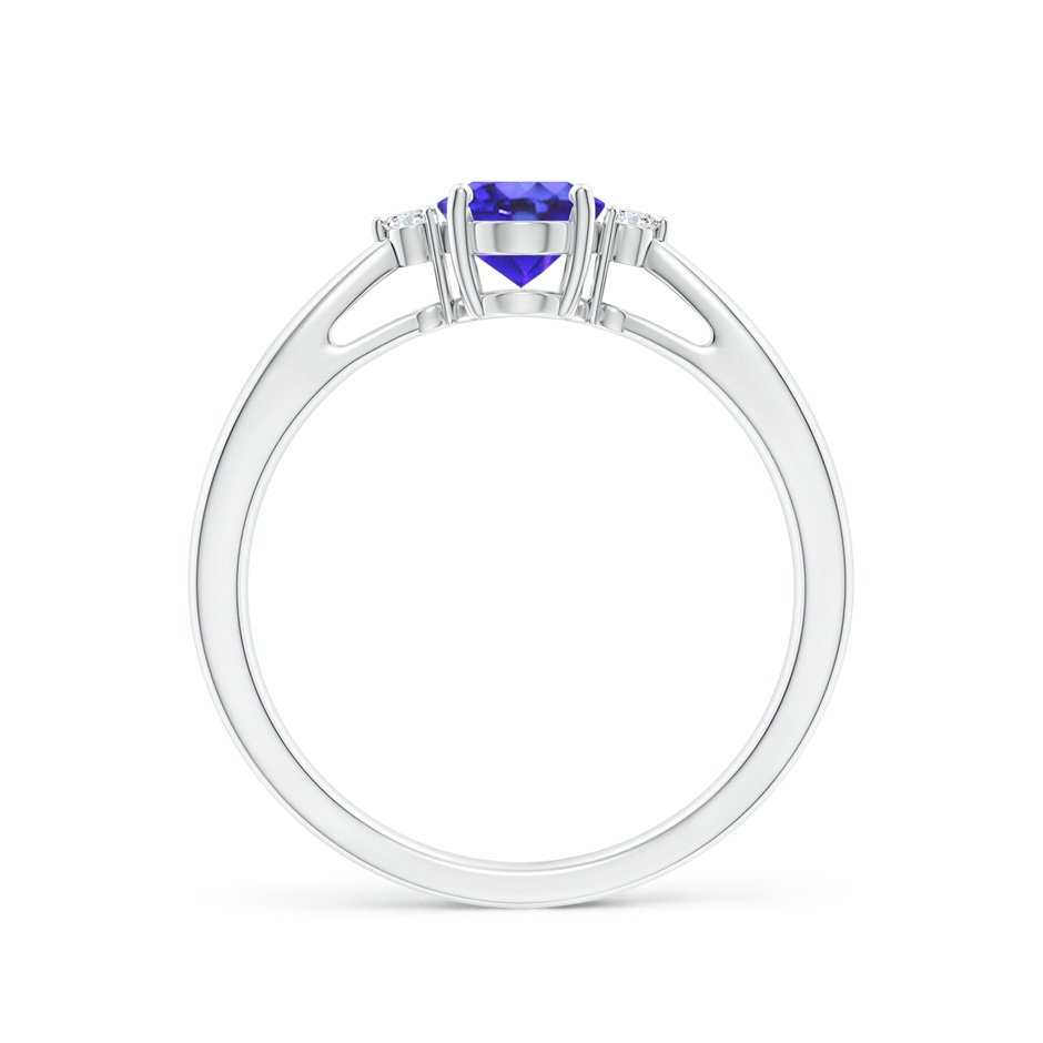 7x5mm AA Tapered Shank Tanzanite Solitaire Ring with Diamond Accents in White Gold side 199