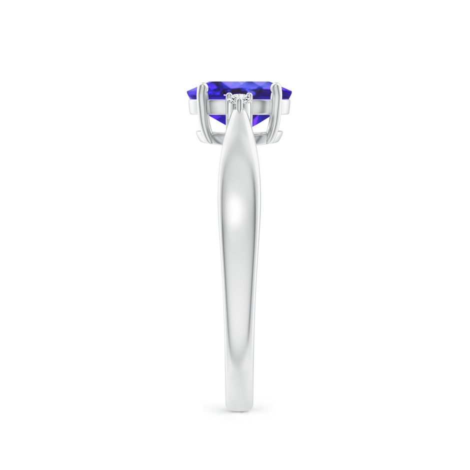7x5mm AA Tapered Shank Tanzanite Solitaire Ring with Diamond Accents in White Gold side 299