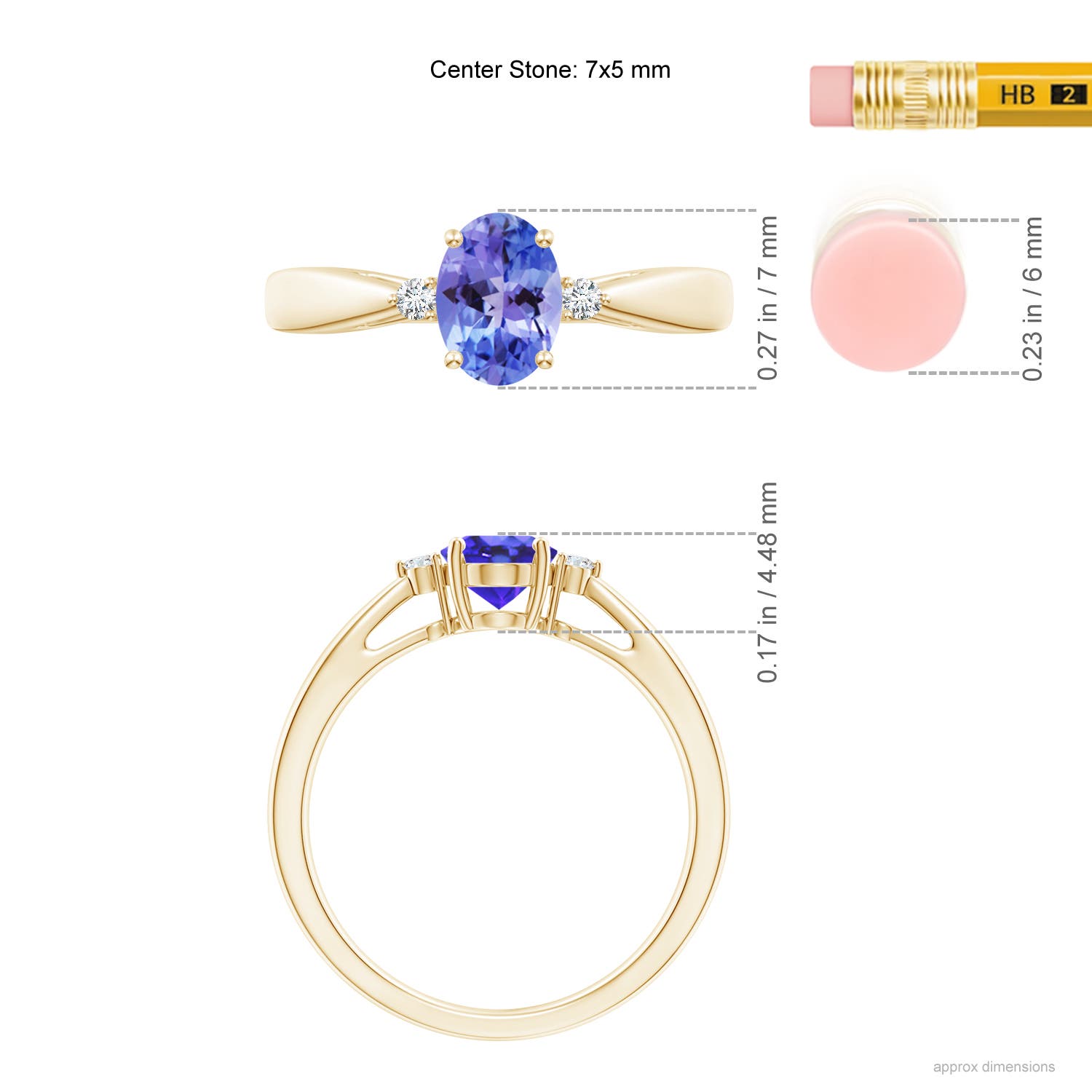 AA - Tanzanite / 0.84 CT / 14 KT Yellow Gold