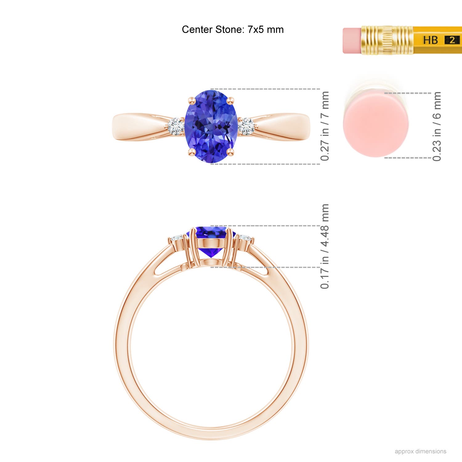 AAA - Tanzanite / 0.84 CT / 14 KT Rose Gold