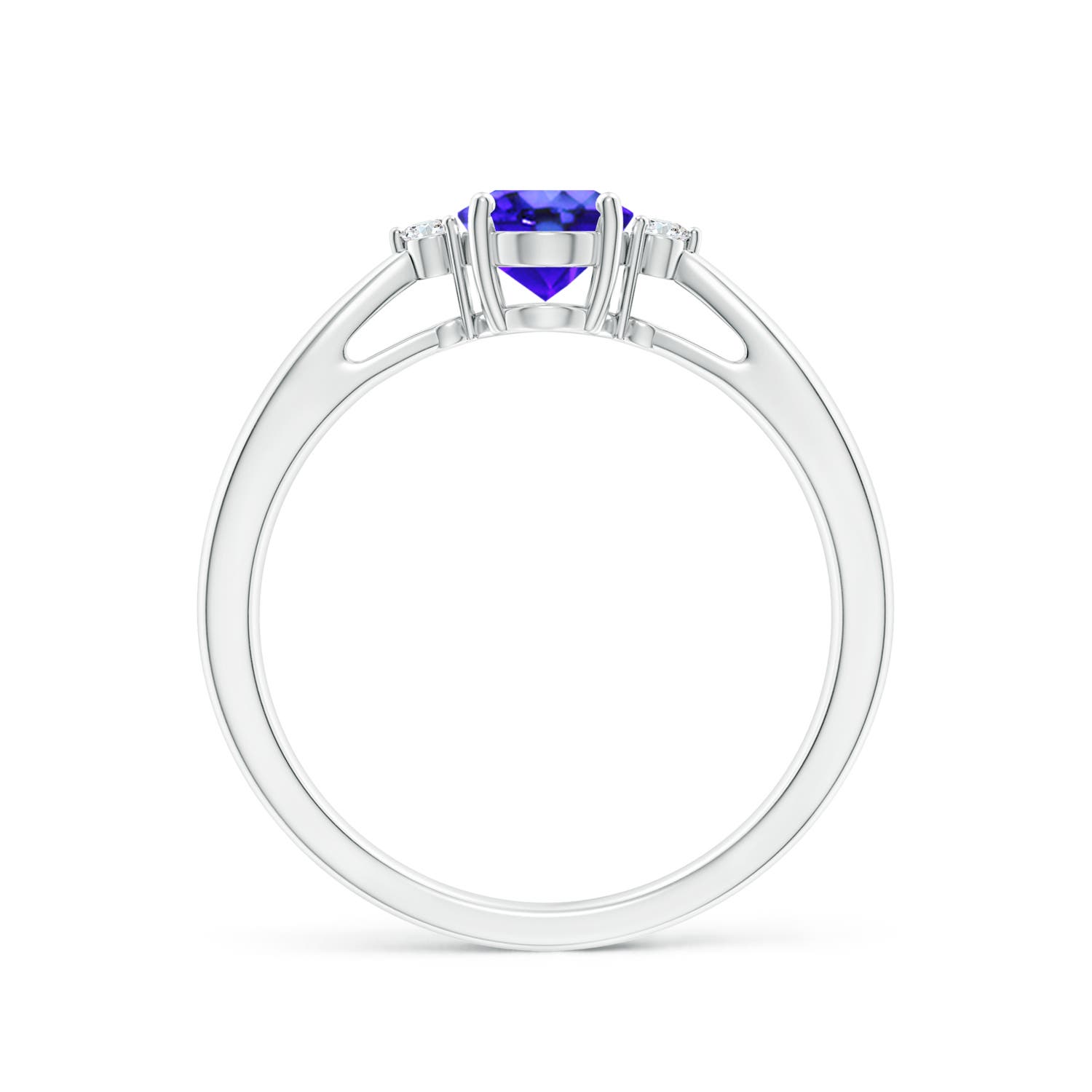 AAA - Tanzanite / 0.84 CT / 14 KT White Gold