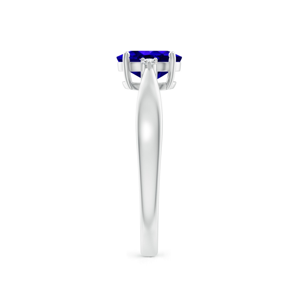 7x5mm AAAA Tapered Shank Tanzanite Solitaire Ring with Diamond Accents in White Gold side 299